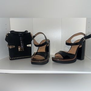 Size 10 Platform heels Black Patent leather